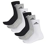 adidas 6 Paar Performance CUSHIONED CREW 3p Tennissocken Sportspocken Unisex, Farbe:032 - grey melange, Socken & Strümpfe:43-45