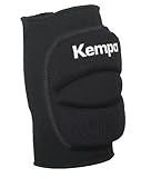 Kempa KNIE INDOOR SUPPORT GEPOLSTERT, Knie-Schoner für Handball, Volleyball etc., Knie-Schützer für Herren, Damen, Kinder, Protektoren, 1 Paar, schwarz