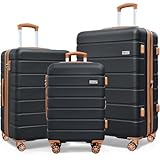 KEYTANG Explorer Leichter Hartschalen-Koffer, erweiterbar, mit TSA-Schloss, Braun, 3 Piece Set, Explorer Leichter Hartschalen-Koffer, erweiterbar, mit TSA-Schloss