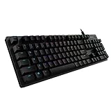 Logitech G512 mechanische Gaming-Tastatur, GX Brown Taktile Switches, LIGHTSYNC RGB-Beleuchtung, USB-Durchschleife, Aluminium-Gehäuse, Programmierbare F-Tasten, Deutsches QWERTZ-Layout - Schwarz