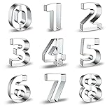 5 cm Keksausstecher Zahlen, 9 Artikel Ausstechformen Zahlen Backform 0-9 Nummern Groß Edelstahl, Zahlenförmige Backwerkzeuge Für Die Zubereitung Von Plätzchen, Keksen Und Teig Zu Hause