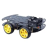 Pesfehhy Intelligenter Roboter-Montagewagen-Bausatz, DIY-Bausatz, Allradantrieb, Doppelbodenkonstruktion, Acrylbasis, Auto-Lern-Programmierkit, Autoteile