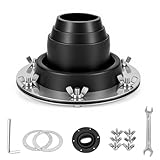 NICEWAT Ofenrohrdurchführung Zelt 45-100mm, Hot Tent Stove Jack aus Hitzebeständigem zu 280°C Silikon und Edelstahl Basis, Tent Rohrmanschette Dachdurchführung für Campingkocher Zeltofen, Schwarz