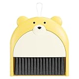 Set mit Kehrschaufel und Bürste – Kleines Reinigungsset, tragbar, ergonomischer Handfeger | Set aus Schaufel und Besen, Motiv Bären, ideal für Tisch, Küche, Auto und kleine Räume