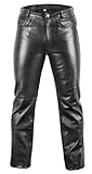 MDM Lederjeans Bikerjeans Lederhose in schwarz (32)