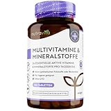 Multivitamin & Mineralstoffe - 365 hochdosierte Tabletten mit Bioaktiv-Formen und Premium-Rohstoffen - Unabhängig Laborgetestet - vegane, Multivitamintabletten mit 26 aktiven Vitamine