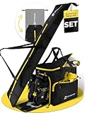 STYNGARD Snowboardtasche Set mit Stiefeltasche [140cm bis 190cm] - Boardbag Snowboard mit Polsterung im Bindungsbereich - Snowboardtasche Modell Calgary (Schwarz-Gelb)