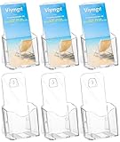 Viymgit 6 Stück DIN Lang Flyerständer – Transparente, standfeste Tisch-Prospekthalter für DL Flyer & DIN A6 Postkarten, Trifold Flyerhalter, glasklar