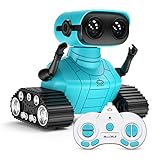 ALLCELE Roboter Kinder Spielzeug, Wiederaufladbares Ferngesteuertes, mit LED-Augen Musik und Interessanten Geräuschen für ab 3 4 5 6 7 8 Jahre Jungen und Mädchen Geschenk -Blue