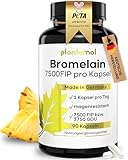 Bromelain Kapseln mit 7500 FIP/Kapsel - Bromelain hochdosiert - 750mg Bromelain Enzym aus Ananas - Enzymaktivität von 10.000 FIP/g - 3 Monatsvorrat