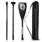 Carbon Paddle with Bag – 3 Pieces for SUP Kayak Stand-Up Paddling Board Professional Speed– Lightweight 760 g Paddle Adjustable Telescopic 165 cm – 205 cm Paddle kajak Surfboard Plug-In System