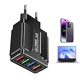 Europäischer Reise-Steckdosen-Adapter | 3,1 A 4 Ports Europäischer Reiseadapter mit USB Anschlüssen – 4 Ports Handy Zubehör Schnellladung Internationale Ladestation für Deutschland Italien Spanien
