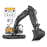 JAMARA Volvo EC160E Metal 1:16 2,4GHz Destruction-Set – Metallgetriebe, Metallschaufel, jedes Gelenk einzeln steuerbar, realistische Sounds, LED Scheinwerfer, Hubkraft 1,5KG, 406300, Gelb