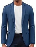 PJ PAUL JONES Herren Jacket Sakko modern Sportlich Langarm 1 Knöpfe Slim Fit Anzugjacke für Party Business Blazer, Dunkelblau, L