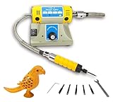 Elektrische Holzschnitzmaschine Elektrisch Holzmeißel Schnitzwerkzeug mit Polier- und Schleifscheibe 280W 220V (Basic) TDF