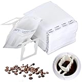 200 Stück KaffeeFilter Einweg - Drip Coffee Bag Einweg, Hängende Ohrtropf Kaffeebeutel für meisten Tassen, Tragbare Kaffee Papier Filter, Kaffeefilter klappbar für Camping, Reisen, Zuhause, Büro