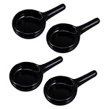 ELAYARD 4 Stück Kerzenhalter Kerzentablett mit Griff Kerzenlöffel Teelicht Ablage aus Keramik Großer bis Vielseitiger Wachswärmer und Duftkerzenhalter für Zuhause und Aromatherapie