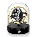 DEWEGER Orbit Uhrenbeweger für mechanische Uhren, leiser Motor, passend für Damen und Herren, für Rolex und die meisten, Gold, Modisch 360° Drehung