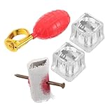 Abaodam 4 Stück Teiliges Prank Set mit Wassersprüh Ring Falschem Nagel durch Finger und Realistischen Eiswürfeln mit Insekten Gruselige Spielzeuge für Halloween und Aprilscherz Partys