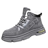 Warme wasserdichte Herrenstiefel – Schneestiefel für Herren, Winter, warme Stiefeletten, pelzgefüttert, rutschfest, Arbeitsschuhe für Spaziergänge, Wandern, leicht, flauschig, Winterschuhe, breite