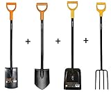 K&G Solid Set FISKARS 131413 Spitz Solid + 131403 Rund Solid + 132403 Schaufel Solid + 1003458 Gabel Solid Set Spaten Gabel Schippe Garten