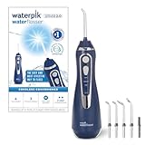 Waterpik Advanced Waterflosser kabellos, Testsieger 2024, Precision Pulse Technology, bis zu 99,9 Prozent Plaque Entfernung, 4x Aufsätze, 3 Modi, Zahnzwischenraumreiniger, Induktionsladesystem, Blau