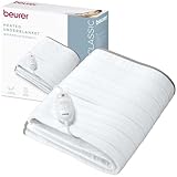 Beurer TS 17 Wärmeunterbett, weiches Vliesmaterial, rutschfest dank Fixierung mit Gummiband, 3 Temperaturstufen, 150x80 cm, Sicherheitssystem, abnehmbarer Schalter, maschinenwaschbar bei 30 °C, Grau