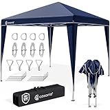 CASARIA® Pavillon Capri 3x3m Pop-Up UV-Schutz 50+ Wasserdicht Winterfest mit Tasche Faltbar Stabil Camping Garten Faltpavillon Partyzelt Blau