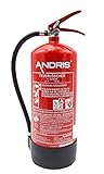 ANDRIS® Qualitäts-Marken-Feuerlöscher 6L AB -Schaum 6 LE mit Manometer, EN 3 inkl. Wandhalterung, Standfuß & ANDRIS® Prüfnachweis mit Jahresmarke