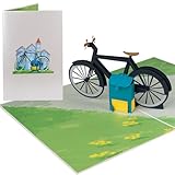 Sweetpopup® Fahrrad 3D Pop-Up Karte Geburtstagskarte Glückwunschkarte Grußkarte Geschenkidee Fahrradfahrer | Gutschein Geldgeschenk Geburtstag Urlaub Camping Fahrradtour | Herrenrad, 067