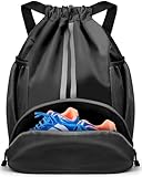 BROTOU Turnbeutel Fußballtasche Rucksack mit Kordelzug Verstellbar Tunnelzug Gymsack Wasserfest Sporttasche für Herren Damen Kinder Jugend