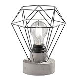 etc-shop Nachttischlampe Tischleuchte Wohnzimmerlampe Beistellleuchte, Metall Keramik in grau Diamant Form, RGB LED Fernbedienung dimmbar, 1x 8,5W 806Lm 3000K warmweiß, H 23 cm