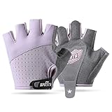 FYting Fahrradhandschuhe Kinder,Reithandschuhe Kinder,Fingerlose Handschuhe,Bequeme Atmungsaktive, Schutzpalmen für Eislauf, Roller,Sportarten Im Freien, Sportunterricht(Lila,M)