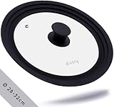 DIVORY Pfannendeckel 32, 30 & 28 cm - Glasdeckel abgestufter Silikonrand, Glas Deckel für Pfannen und Töpfe, Universaldeckel oder Topfdeckel hitzebeständig & spülmaschinengeeignet, lid for pan & pots