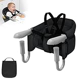 XMTECH Tischsitz Faltbar Babysitz Baby Hochstuhl Sitzerhöhung,Babystuhl zum Befestigen am Tisch,ortable Stabile Struktur Stuhlsitz,Gepolsterter Tischstuhl mit Tasche,Schwarz