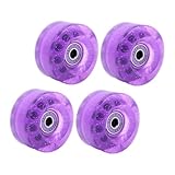 BESPORTBLE 4 Stück Teiliges Transparente Pu rollschuh räder Elastisch und Langlebig Farbige Glitzer dekorationsräder für Inline Skates Geeignet für Beton Fliesenoberflächen