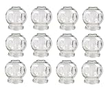 Schröpfgläser Set aus Glas, Cupping für Wellness, Vakuum Massage & kosmetische Anwendungen, Glas Schröpfset für Entspannung, Banki Schröpfen Schröpfmassage Schröpfkopf Glasschröpfen (12 Stück, 4,5 cm)