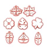 Uhngw Plätzchenausstecher Blatt | Niedlicher Teigausstecher für Tortenböden - Fondantprägeform für Tonbastelarbeiten und Plätzchenformen, 8-teiliges Set zur Herstellung von Süßigkeiten und Gebäck
