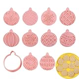 Weihnachten Keksausstecher Set, Weihnachtsplätzchenform - Plätzchenausstecher mit Weihnachtslampe in Cartoon-Form - Festival Kugeln, f