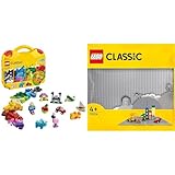 LEGO 10713 Classic Bausteine Starterkoffer & 11024 Classic Graue Bauplatte, quadratische Grundplatte mit 48x48 Noppen als Basis für Konstruktionen und für weitere Sets