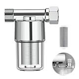 Vlecexs Wasserfilter Dusche, Wasserhahn Waschmaschine, Rückspülfilter Wasserleitung Filter, Reines Kupfermaterial, Edelstahlfilter, Wasserfilter Wiederverwendbare, für Wassererhitzer, Toiletten