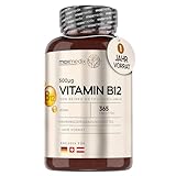 Vitamin B12 Tabletten - 500 mcg je Tagesdosis - 365 Mikrotabletten - 1 Jahr Vorrat - Reines Methylcobalamin B12 - Vegan & Vegetarisch - 1 Vit B12 Tablette pro Tag - Natürlich - Pure B12 von maxmedix