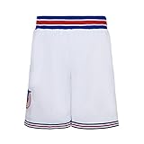 BOROLIN Herren Basketball Shorts Moive 90er Jahre Sporthose, Weiß, Mittel