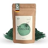 BIO Spirulina Pulver 250 g, rückstandskontrolliert, nach EU-ÖKO-Standard hergestellt, vegan, laktose- & glutenfrei, ohne Zusätze, Spirulina Bio Pulver, BIONUTRA®