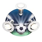 Elobra Deckenlampe Kinderzimmer 'Fußball' | Hochwertige Wandlampe Kinderzimmer für Jungen aus Holz - mit Fußball Motiv, 30 x 30 x 20 cm - Handarbeit aus dem Erzgebirge, Silber