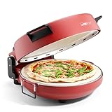 Clatronic® Pizzaofen | 350°C | italienische Steinofen Pizza zu Hause | Pizzaofen elektrisch | auch für Tiefkühlpizzen | Pizza in unter 5 min. | Pizzamaker inkl. Pizzastein Ø32cm | PM 3787