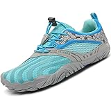 SAGUARO Kinder Barfußschuhe Traillaufschuhe Jungen Mädchen Trainingsschuhe Zehenschuhe rutschfest Walkingschuhe Himmelblau Gr.30