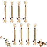 EIRZNGXQ Natürliches Katzenminzenspielzeug aus Silberrebenstäbchen, 2025 Neues interaktives Kauspielzeug für Katzen zum Beißring, Kaustäbchen aus Silberreben für Katzen im Haus (8 pcs 1set)