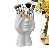 Make-up-Pinselhalter – Make-up-Pinsel-Organizer für Schminktisch, böhmische ästhetische Station mit Gesichts-Hand-Design für Schubladenorganisation, Schlafzimmer, Schlafsaal, Badezimmer, Schule