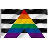 Anley Fly Breeze 3 x 5 Fuß Gay Straight Ally Flagge – Lebendige Farben und lichtecht – Canvas-Kopfzeile und Doppelnähte – LGBT Pride Straight Alliance Flagge aus Polyester mit Messingösen 3 x 5 Fuß